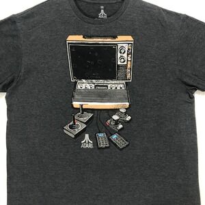Atari‎ Mens 2X Graphic T-Shirt Charcoal Heather Gray Retro Gaming Console Tee